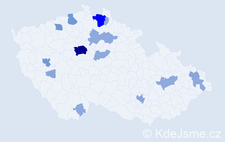 Příjmení: 'Kostyk', počet výskytů 38 v celé ČR