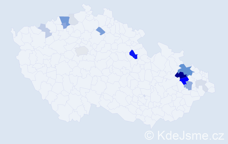 Příjmení: 'Šalatová', počet výskytů 34 v celé ČR