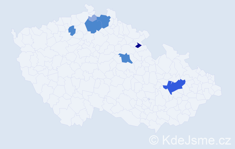 Příjmení: 'Cejpa', počet výskytů 17 v celé ČR