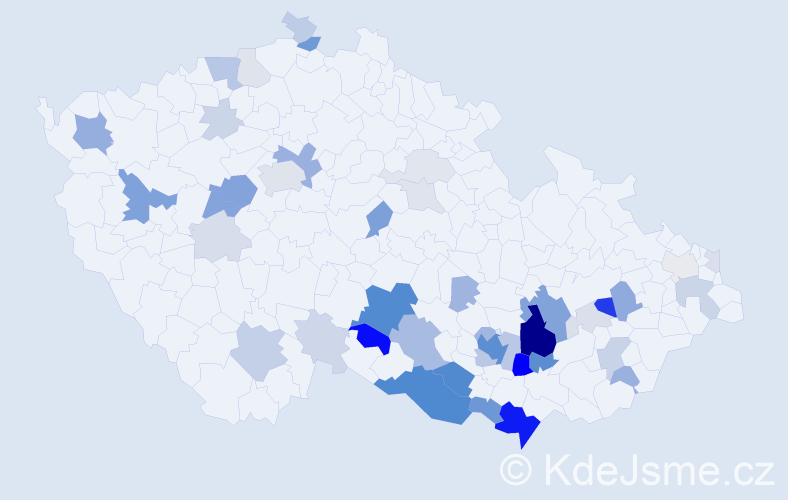 Příjmení: 'Obořilová', počet výskytů 162 v celé ČR
