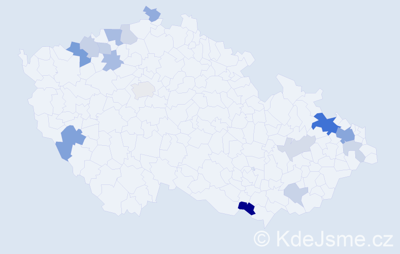 Příjmení: 'Mačuga', počet výskytů 33 v celé ČR