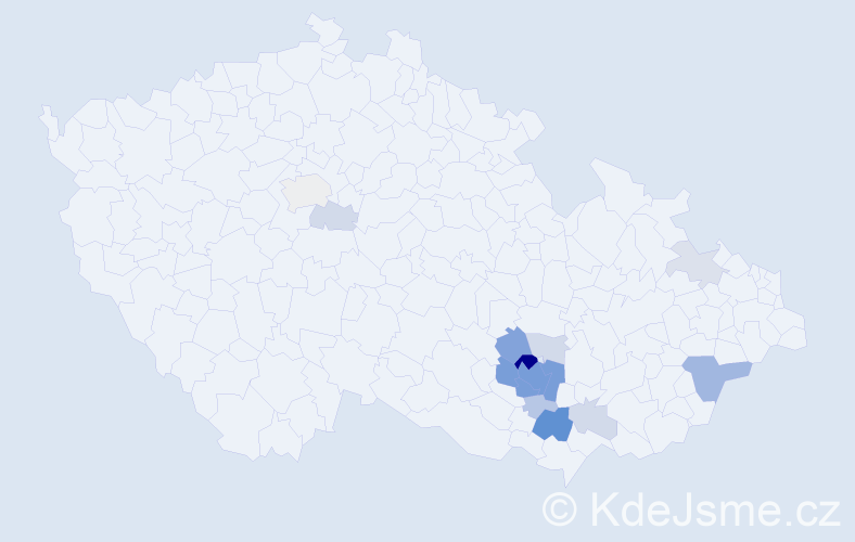 Příjmení: 'Pavloušková', počet výskytů 48 v celé ČR