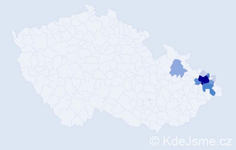 Příjmení: 'Ptašková', počet výskytů 39 v celé ČR