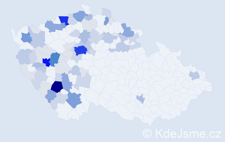 Příjmení: 'Kuncl', počet výskytů 256 v celé ČR