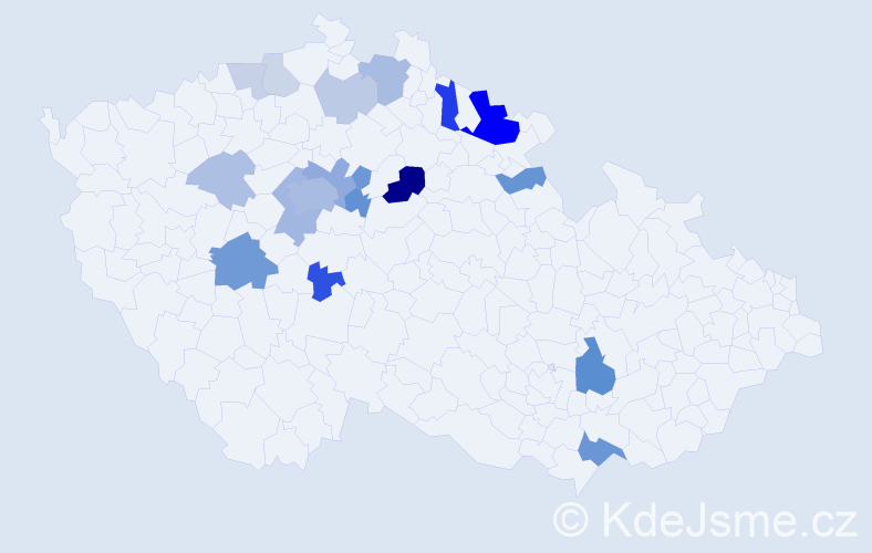 Příjmení: 'Bánská', počet výskytů 49 v celé ČR