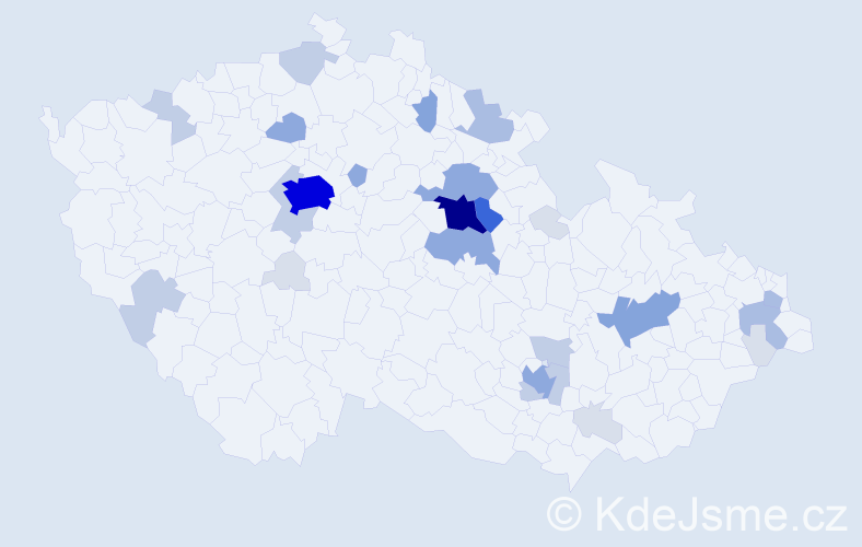 Příjmení: 'Mandysová', počet výskytů 106 v celé ČR