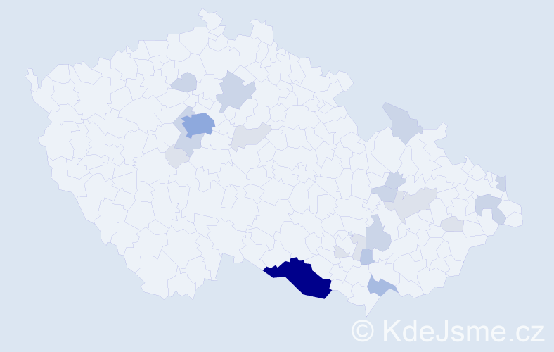 Příjmení: 'Čučková', počet výskytů 62 v celé ČR