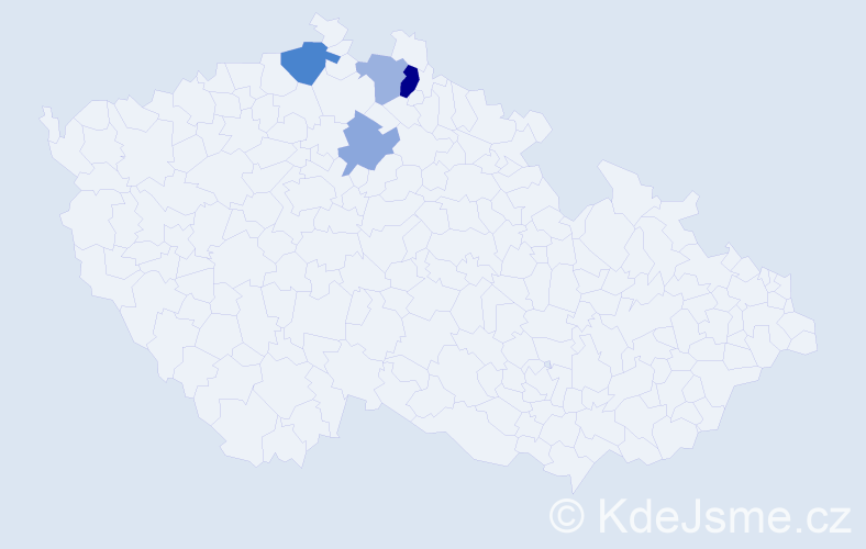 Příjmení: 'Zahula', počet výskytů 7 v celé ČR