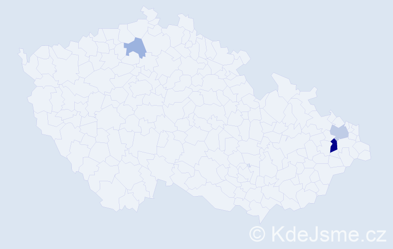 Příjmení: 'Machnič', počet výskytů 7 v celé ČR