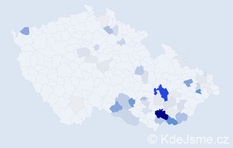 Příjmení: 'Daněček', počet výskytů 181 v celé ČR