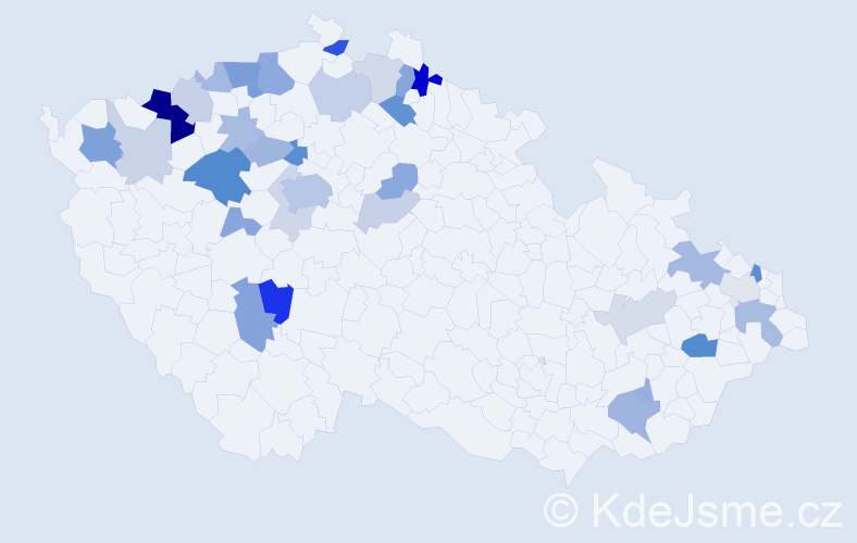 Příjmení: 'Weinertová', počet výskytů 73 v celé ČR