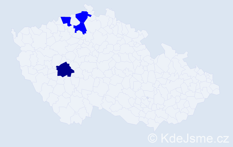 Příjmení: 'Cserbová', počet výskytů 5 v celé ČR
