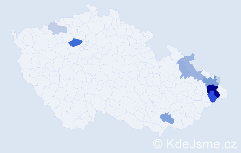 Příjmení: 'Chrápková', počet výskytů 39 v celé ČR