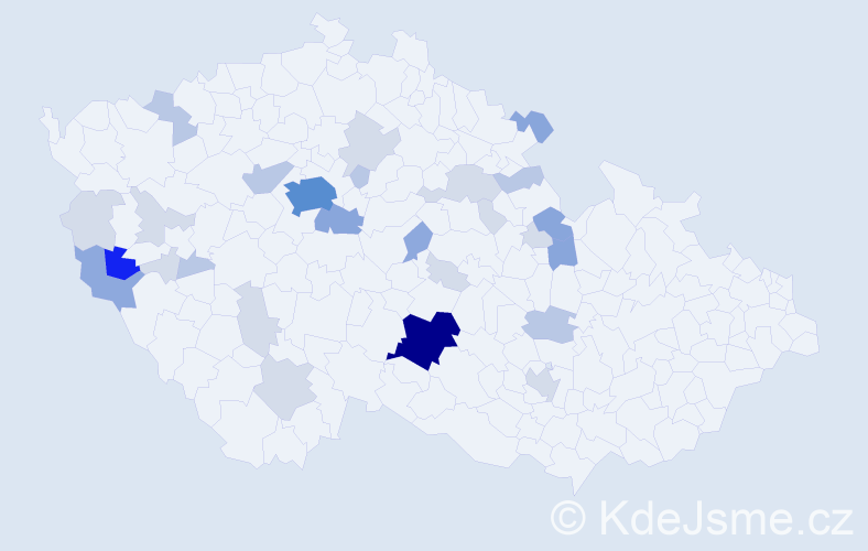 Příjmení: 'Wendl', počet výskytů 84 v celé ČR