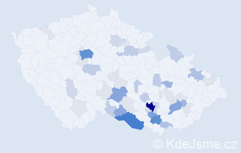 Příjmení: 'Vedra', počet výskytů 161 v celé ČR