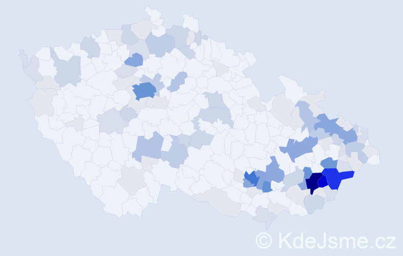 Příjmení: 'Rafajová', počet výskytů 377 v celé ČR