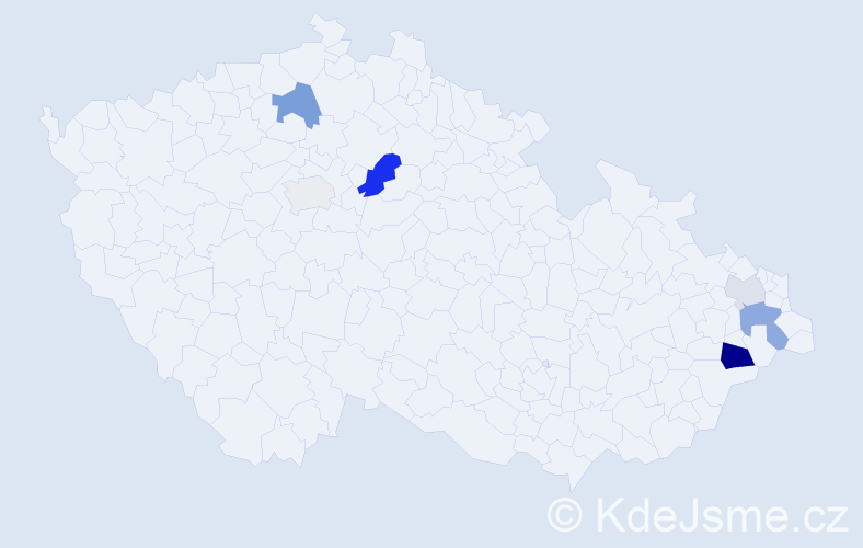 Příjmení: 'Dopater', počet výskytů 13 v celé ČR