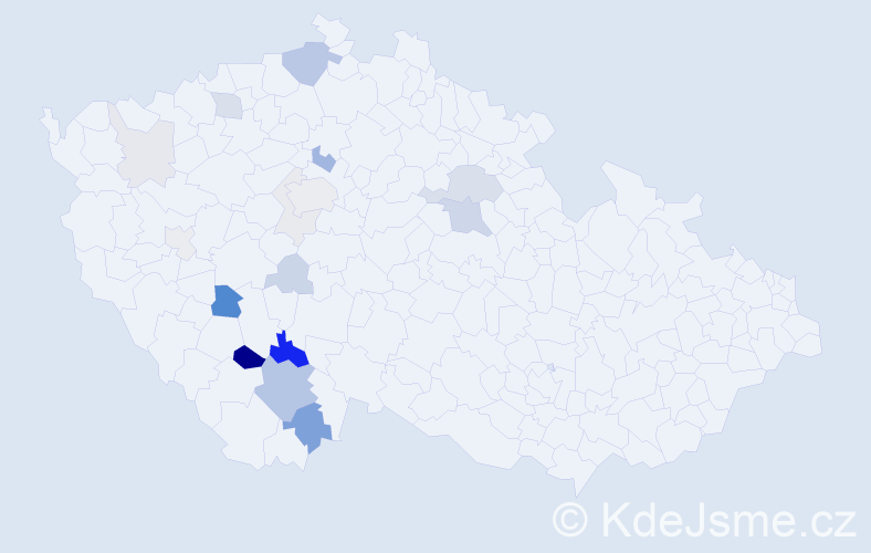 Příjmení: 'Trendová', počet výskytů 55 v celé ČR