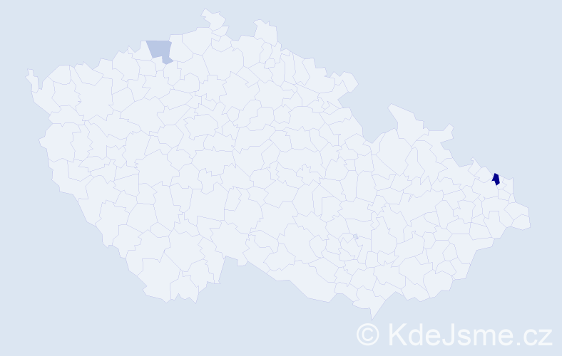 Příjmení: 'Bělošický', počet výskytů 4 v celé ČR