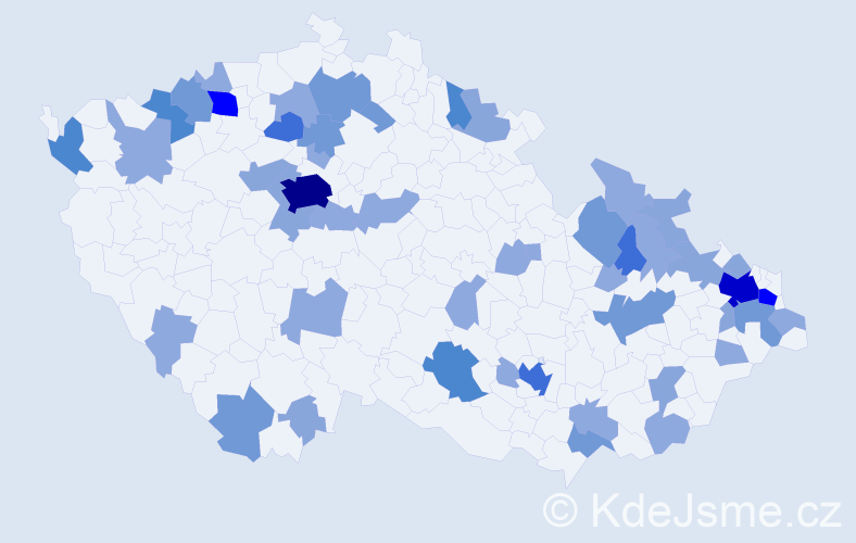 Příjmení: 'Šimo', počet výskytů 126 v celé ČR