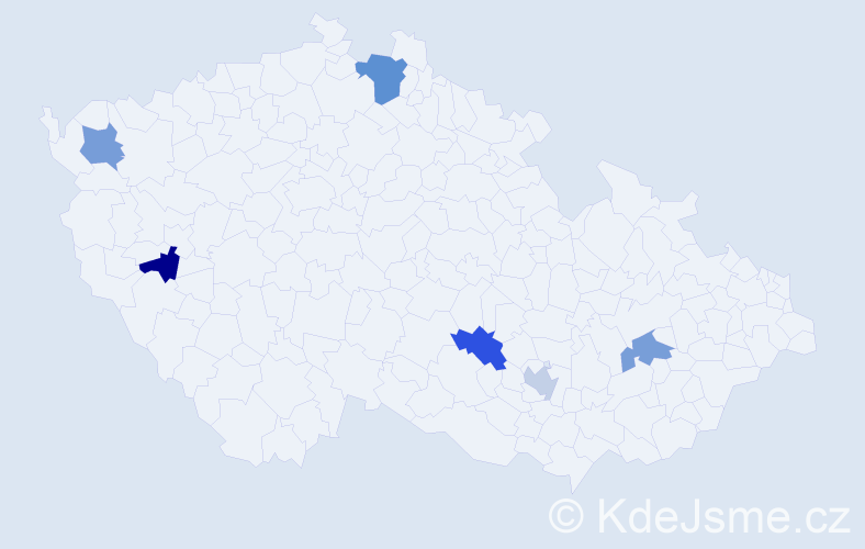 Příjmení: 'Náhlik', počet výskytů 7 v celé ČR