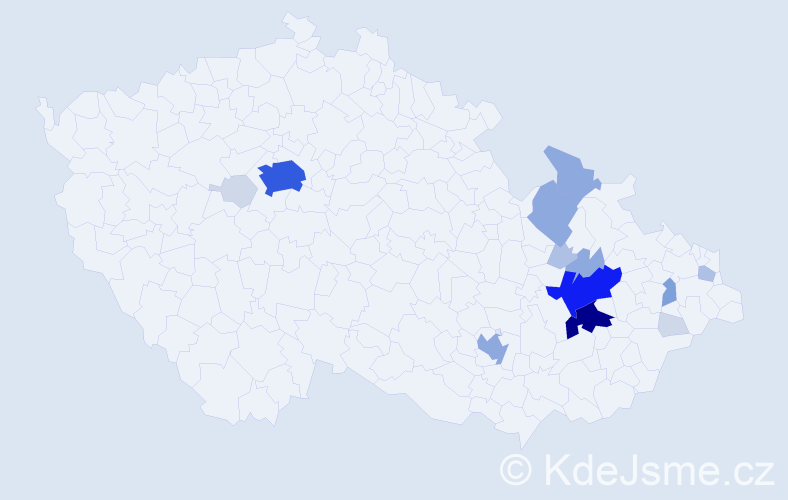 Příjmení: 'Mohaplová', počet výskytů 57 v celé ČR