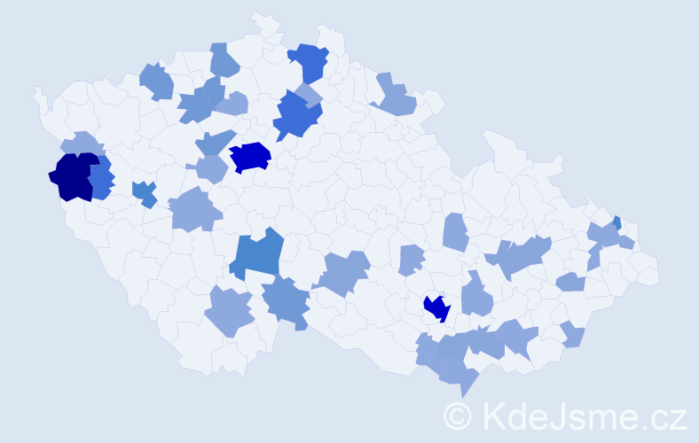Příjmení: 'Majerčíková', počet výskytů 99 v celé ČR