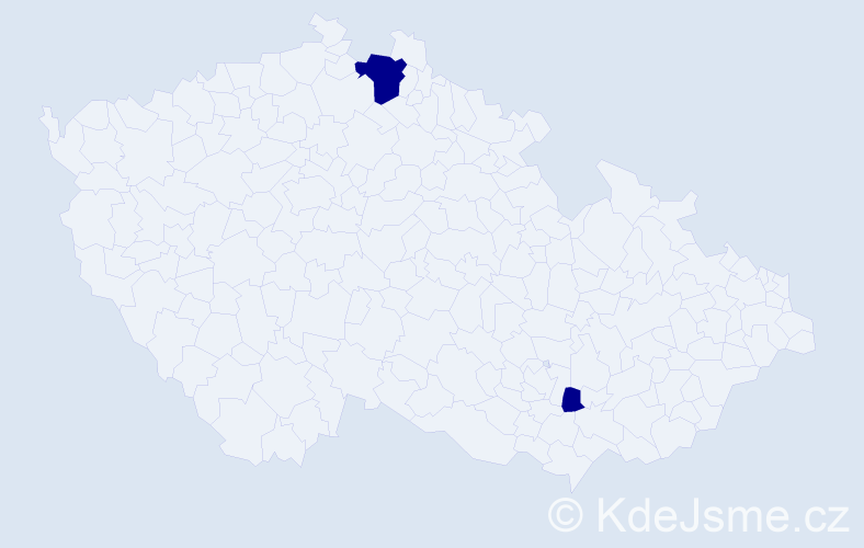 Příjmení: 'Frimmer', počet výskytů 2 v celé ČR