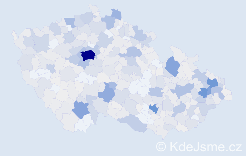 Příjmení: 'David', počet výskytů 3063 v celé ČR