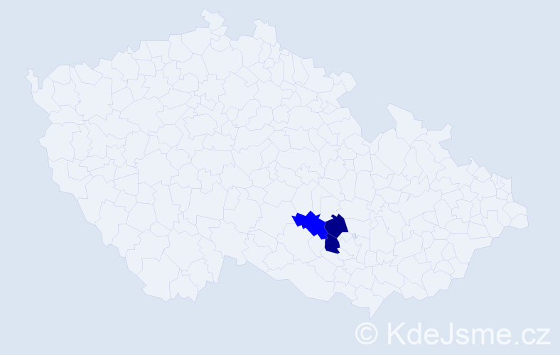 Příjmení: 'Růdová', počet výskytů 8 v celé ČR
