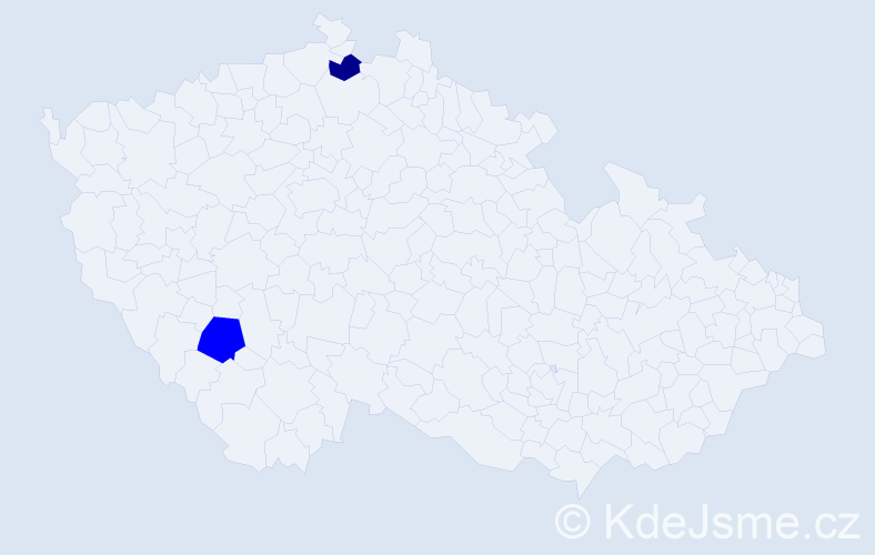 Příjmení: 'Michvot', počet výskytů 3 v celé ČR