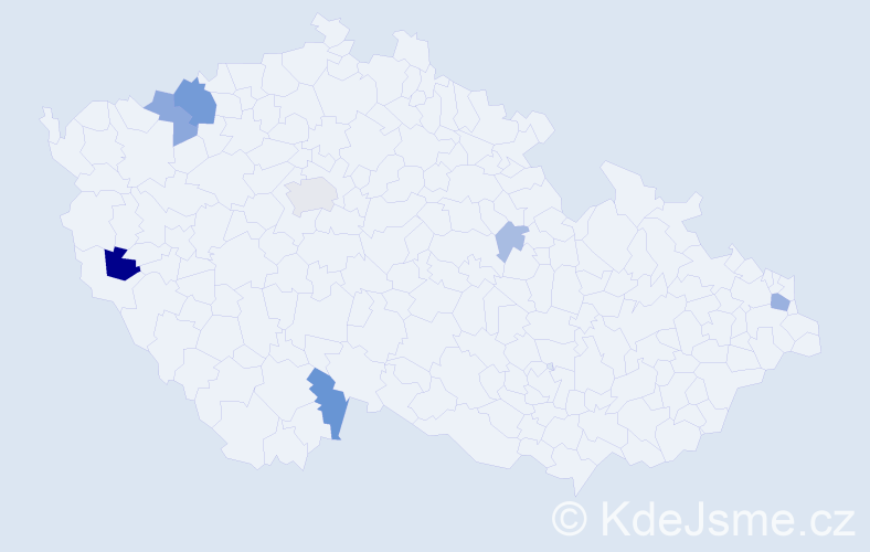 Příjmení: 'Rossbach', počet výskytů 19 v celé ČR