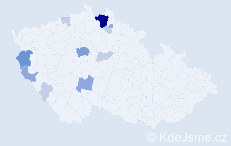 Příjmení: 'Štrincl', počet výskytů 28 v celé ČR