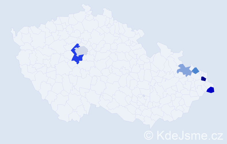 Příjmení: 'Tkaczyk', počet výskytů 12 v celé ČR
