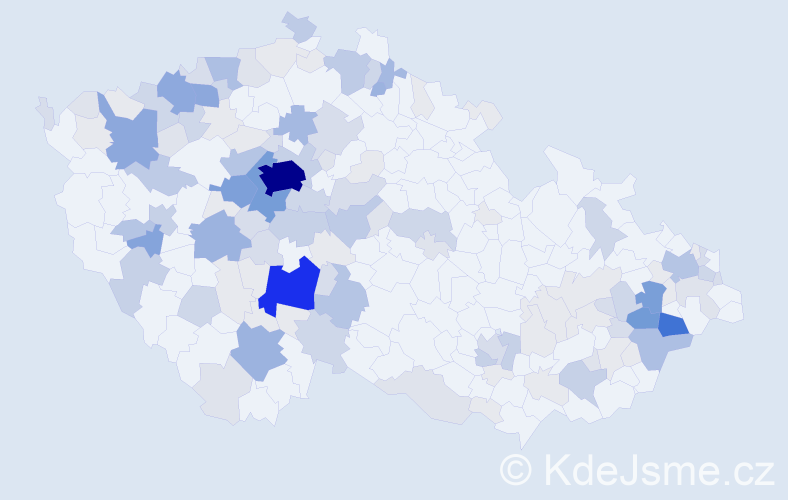Příjmení: 'Drda', počet výskytů 528 v celé ČR