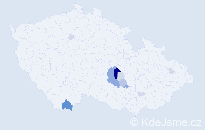 Příjmení: 'Šaclová', počet výskytů 39 v celé ČR