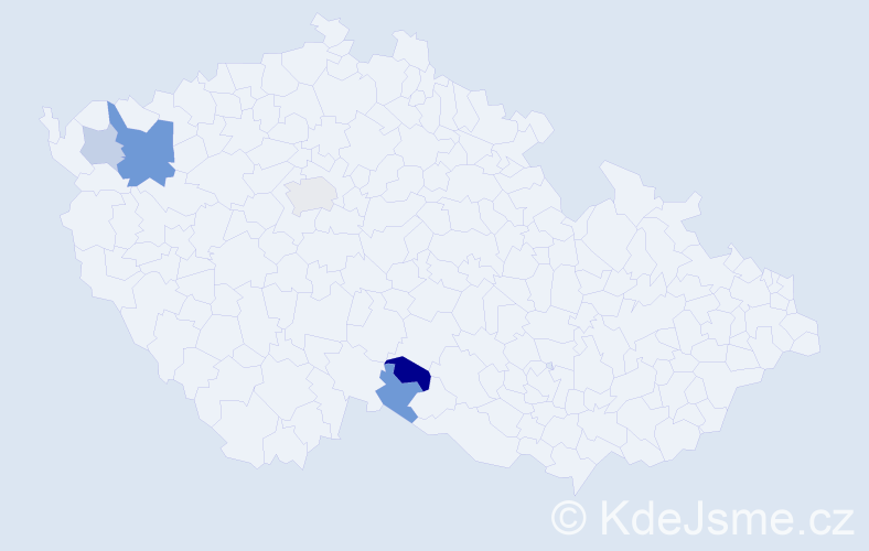 Příjmení: 'Raď', počet výskytů 10 v celé ČR