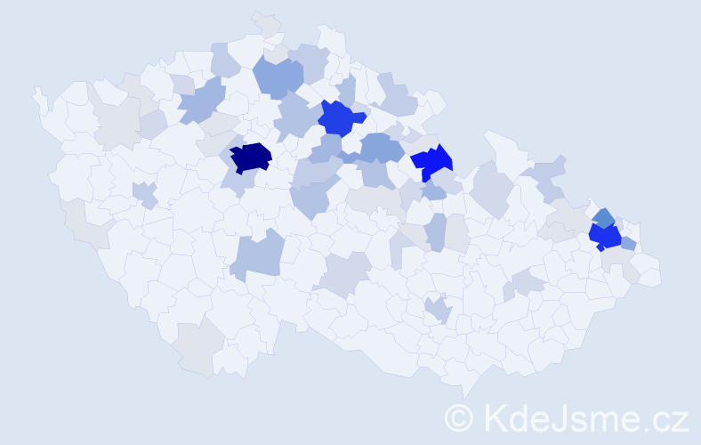 Příjmení: 'Kotlář', počet výskytů 239 v celé ČR