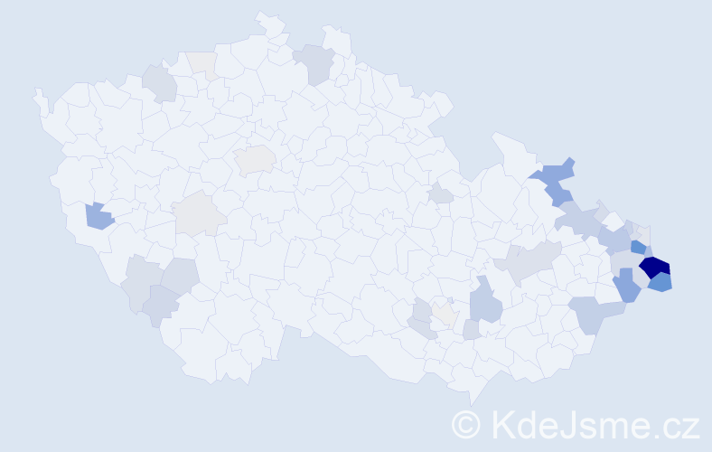 Příjmení: 'Bujoková', počet výskytů 169 v celé ČR