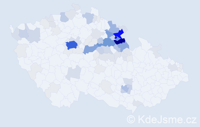 Příjmení: 'Čtvrtečková', počet výskytů 353 v celé ČR