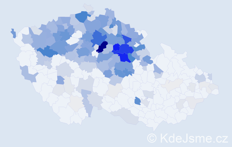 Příjmení: 'Klouček', počet výskytů 816 v celé ČR