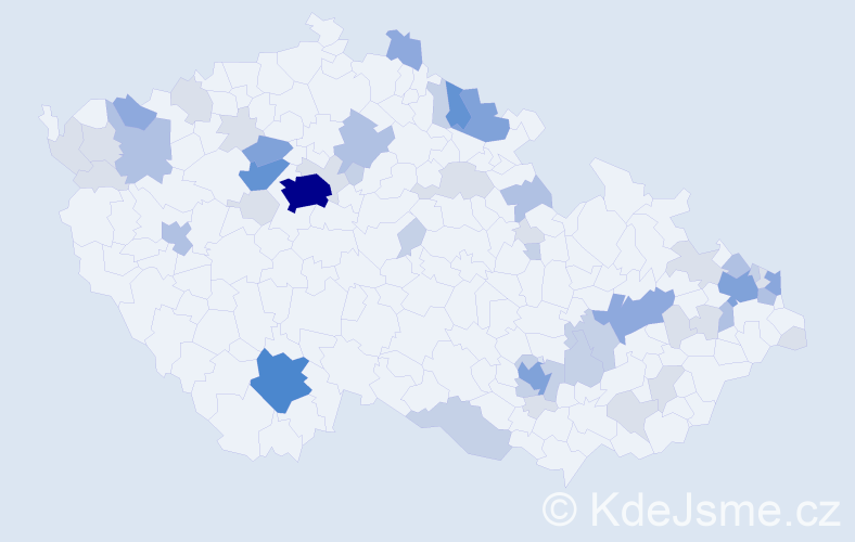 Příjmení: 'Valent', počet výskytů 151 v celé ČR