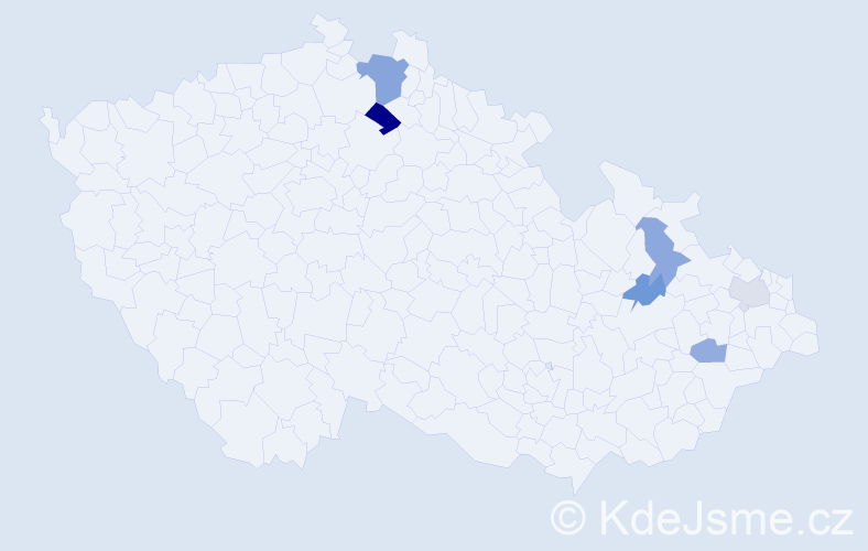Příjmení: 'Vojčiniaková', počet výskytů 9 v celé ČR