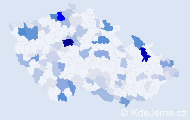 Příjmení: 'Rybár', počet výskytů 329 v celé ČR