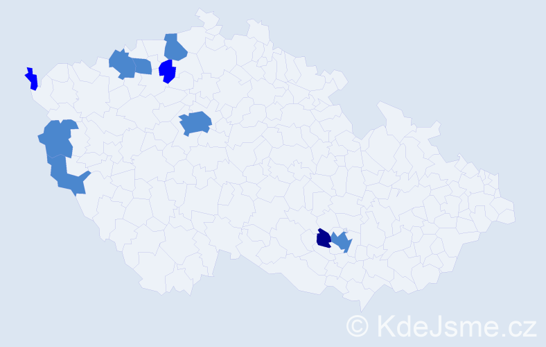 Příjmení: 'Bär', počet výskytů 14 v celé ČR