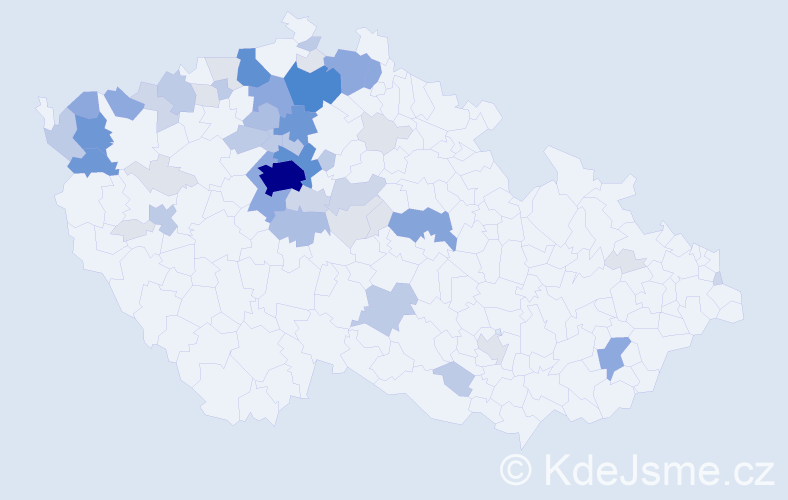 Příjmení: 'Titěra', počet výskytů 202 v celé ČR