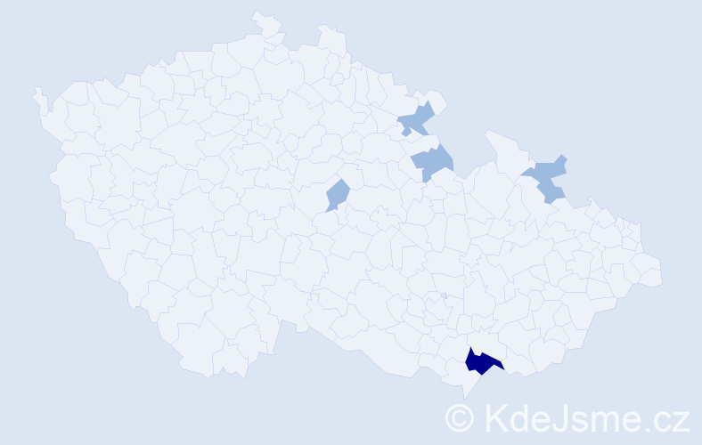Příjmení: 'Verebová', počet výskytů 8 v celé ČR