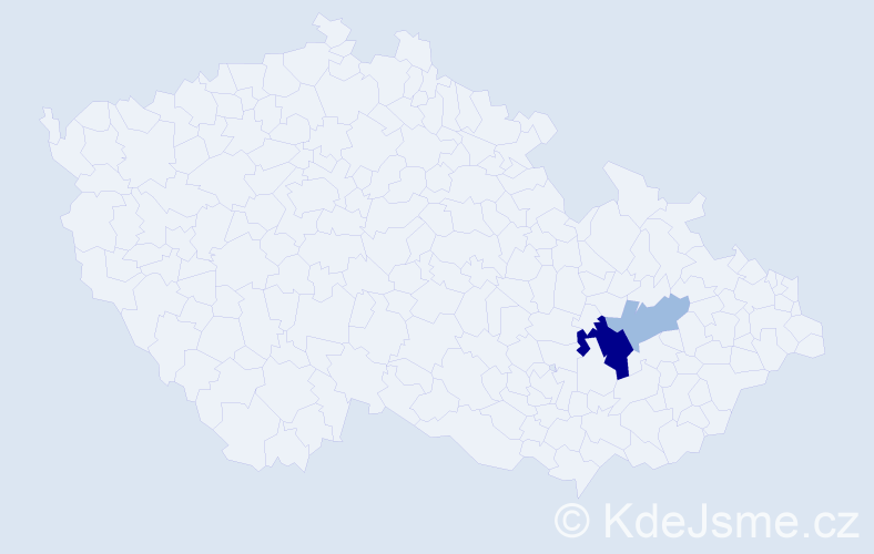 Příjmení: 'Balcarovská', počet výskytů 5 v celé ČR
