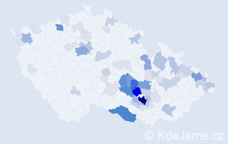 Příjmení: 'Hamřík', počet výskytů 210 v celé ČR