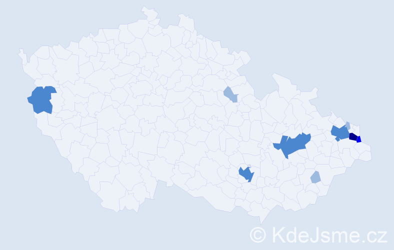 Příjmení: 'Tannenberg', počet výskytů 18 v celé ČR